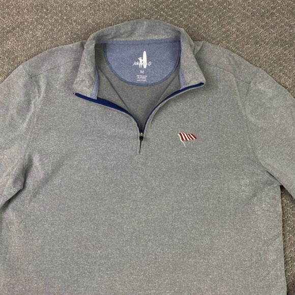 Johnnie-O 1/4 Zip Pullover Men's Medium Gray Meteor Brady 2.0 Microfleece - Picture 3 of 11